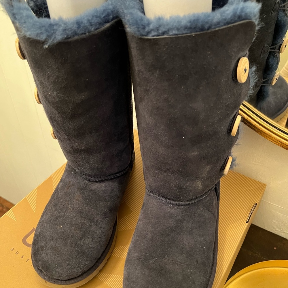 Navy Blue Three Button Ugg Boots - image 1